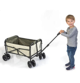 Outdoor active Bollerwagen beige/olivgrün 77x53x92 cm