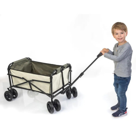Outdoor active Bollerwagen beige/olivgrün 77x53x92 cm