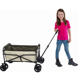 Outdoor active Bollerwagen beige/olivgrün 77x53x92 cm