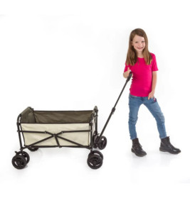 Outdoor active Bollerwagen beige/olivgrün 77x53x92 cm