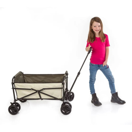 Outdoor active Bollerwagen beige/olivgrün 77x53x92 cm