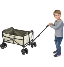 Outdoor active Bollerwagen beige/olivgrün 77x53x92 cm