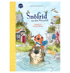 Bucheinband: Tiere wie Otter und Fuchs an einem Fluss, Titel Snöfrid aus dem Wiesental.