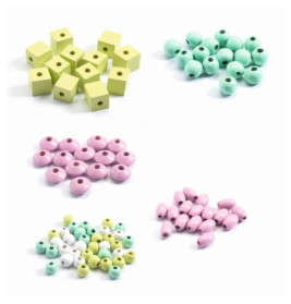 Schmuck basteln: Wooden beads, leaves and flowers