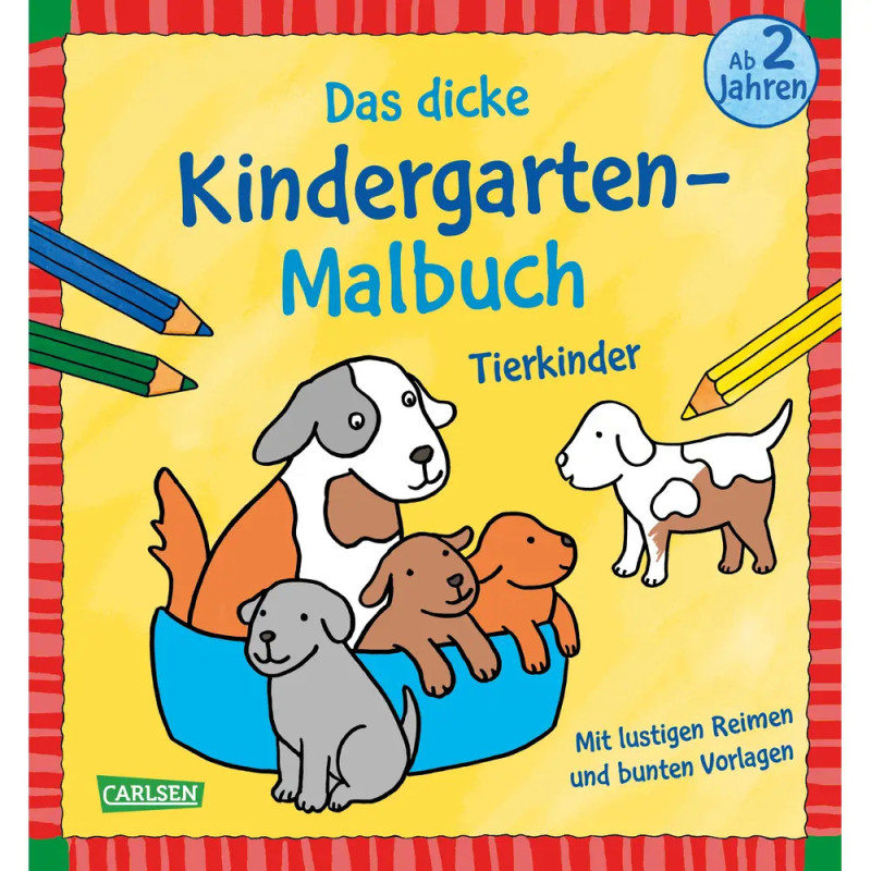 Das dicke Kindergarten-Malbuch: Tierkinder