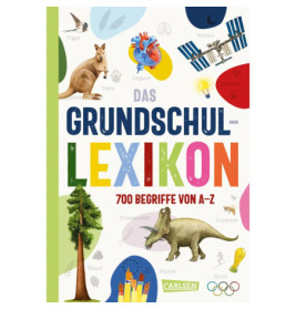 Buntes Cover eines deutschen Kinderlexikons mit Tieren, Planeten und Objekten um den Titeltext.