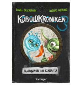 Cover von Koboldkroniken 3 mit grünem Kobold und blauem Wasserwesen, beide lächeln in einer Bullauge.