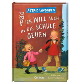Buchcover: Zwei lächelnde Kinder halten Händchen und gehen. Titel: Ich will auch in die Schule gehen.