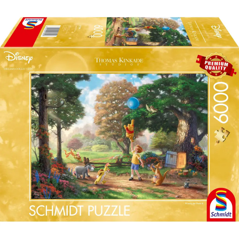Puzzlebox mit Winnie Puuh, Christopher Robin und Freunden spielend in einem bunten Wald dargestellt. Puzzlebox mit Winnie Puuh, Christopher Robin und Freunden spielend in einem bunten Wald dargestellt.
