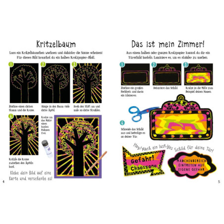 Kratzbilder für Kinder: Kreative Kratzkunst: Neon