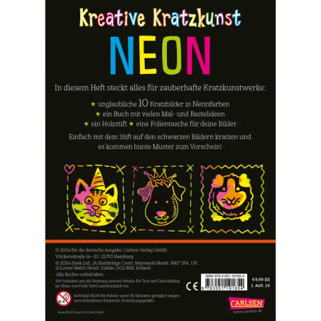 Kratzbilder für Kinder: Kreative Kratzkunst: Neon