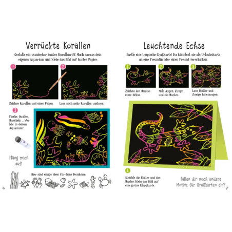 Kratzbilder für Kinder: Kreative Kratzkunst: Neon