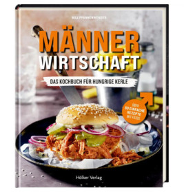 Cover eines deutschen Kochbuchs mit Pulled-Pork-Sandwich, Pommes und großem, fettgedrucktem Titeltext.