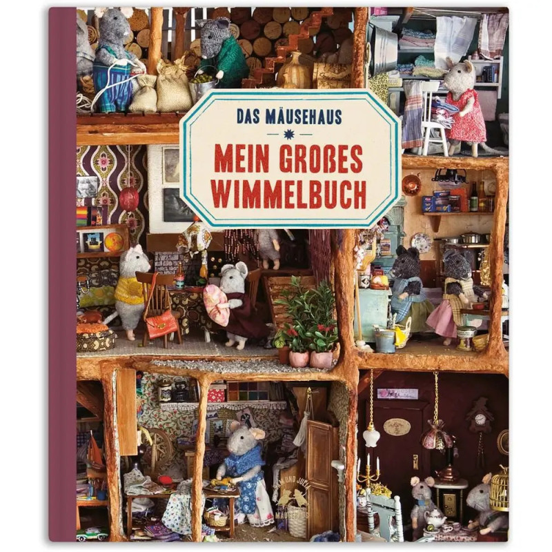 Cover von Das Mäusehaus: Mein großes Wimmelbuch mit detailreichem Puppenhaus und Mäusefiguren.