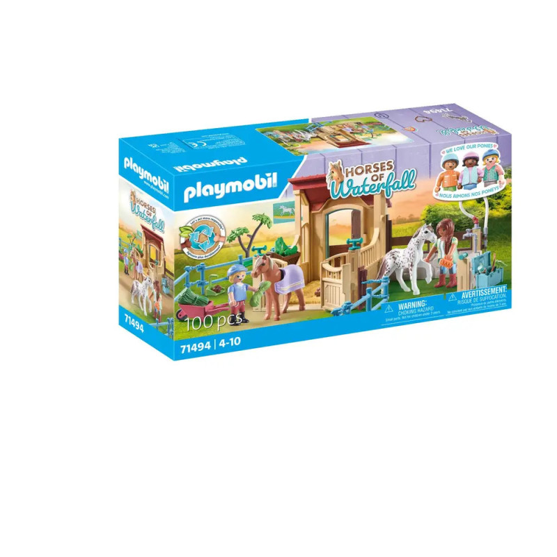 Playmobil Pferde von Waterfall Set: Box mit Pferden, Stall und Kindern, 100 Teile, geeignet für Kinder von 4-10 Jahren. Playmobil Pferde von Waterfall Set: Box mit Pferden, Stall und Kindern, 100 Teile, geeignet für Kinder von 4-10 Jahren.