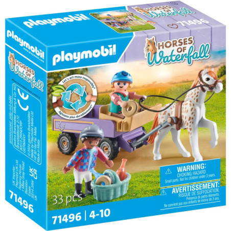 Playmobil Horses of Waterfall-Set mit Pferd, Kutsche, zwei Figuren und 33 Teilen für Kinder von 4-10 Jahren.