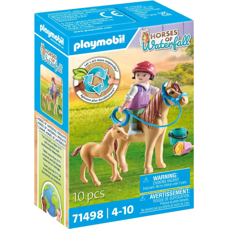 Playmobil Horses of Waterfall Set mit Mädchen, Pferd und Fohlen. Für Kinder von 4-10 Jahren, enthält 10 Teile.