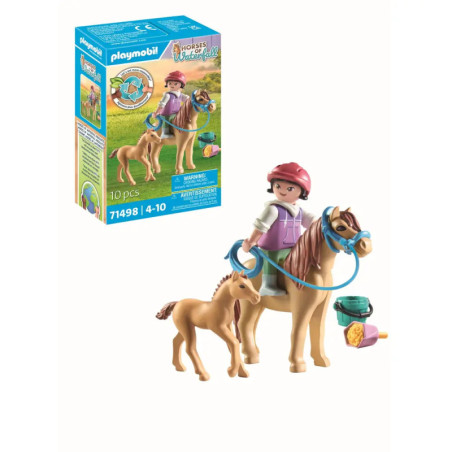 PLAYMOBIL 71498 Kind mit Pony und Fohlen