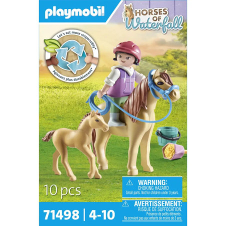 PLAYMOBIL 71498 Kind mit Pony und Fohlen