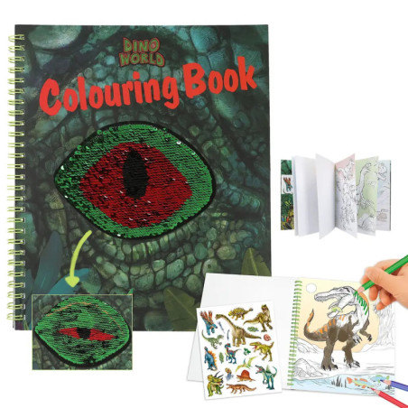 Dino World Malbuch mit Paillet ten