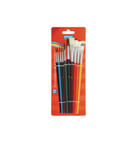 Stylex 10 Schulmalpinsel mit 6 Aquarallpinseln und 4 Borstenpinseln