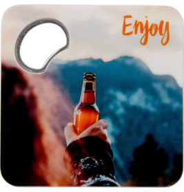 Untersetzer m.Flaschenöffner HOPFENHEBEL - Urban&Gray, sortiert (1 Stück)