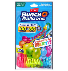 Zuru Bunch O Balloons Packung mit bunten Wasserbomben und dem Schriftzug Tropical Party.
