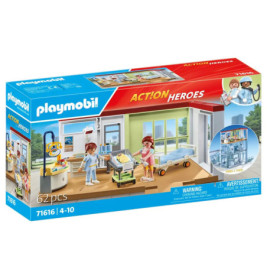 Playmobil Action Heroes Krankenhaus-Set mit Ärzten, Patient, Zubehör und 62 Teilen für Kinder von 4 bis 10 Jahren.