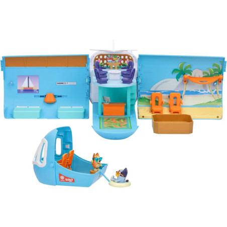 Moose Toys BLUEY HOLIDAY 3in1 Set Airplane, Boat Hotel