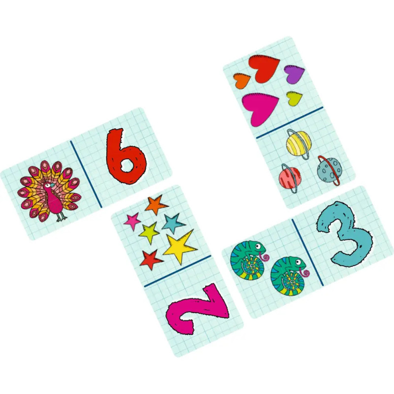 Buntes Zahlen-Domino - Bunte Geschenke