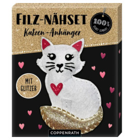 Filz-Nähset: Katzen-Anhänger (gold) - 100% selbst gemacht
