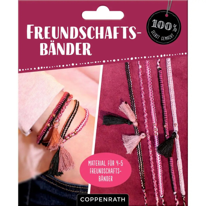 Freundschaftsbänder knüpfen (roségold/schwarz)
