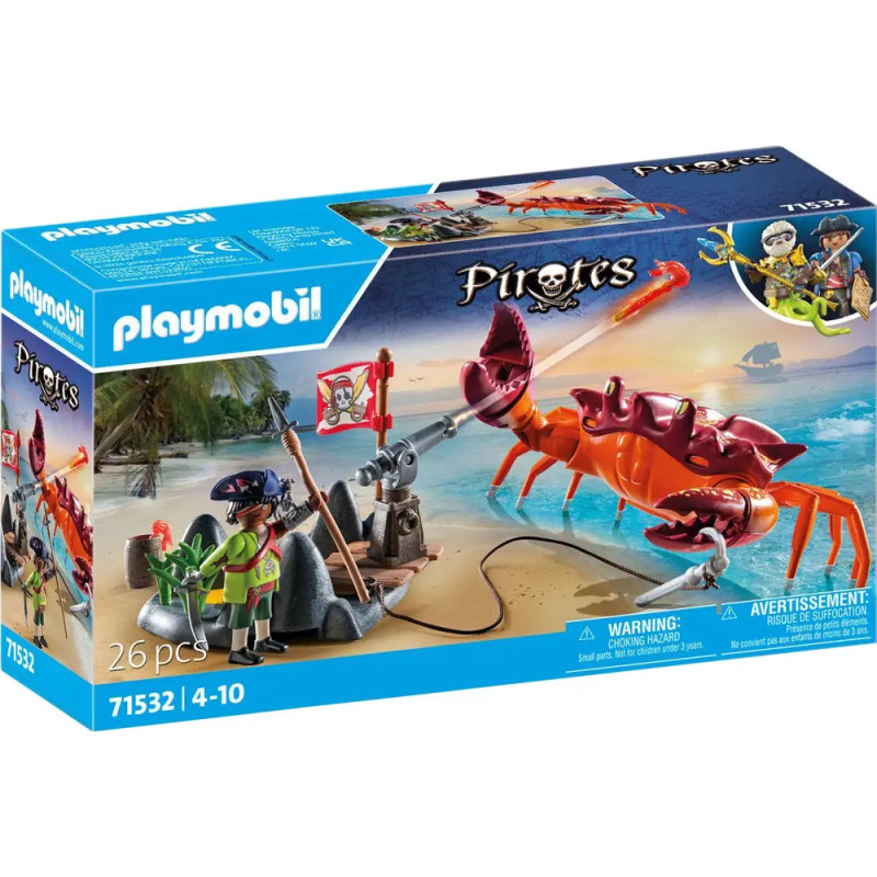 Playmobil Piraten Set mit Riesenkrabbe, Piratenfiguren und 26 Teilen, geeignet für Kinder von 4 bis 10 Jahren. Playmobil Piraten Set mit Riesenkrabbe, Piratenfiguren und 26 Teilen, geeignet für Kinder von 4 bis 10 Jahren.