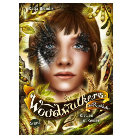 Das Cover von Woodwalkers: Die Rückkehr zeigt das teils wolfartige Gesicht eines Mädchens im Wald.