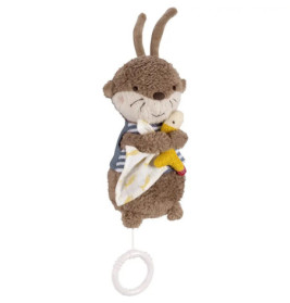 Plüsch-Otter mit gelber Ente und Decke, unten mit Zugring.