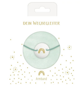 Armband mit Porzellananhänger - Regenbogen