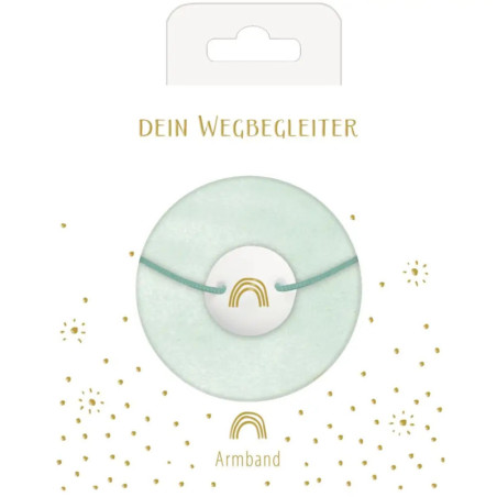 Armband mit Porzellananhänger - Regenbogen