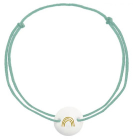 Armband mit Porzellananhänger - Regenbogen