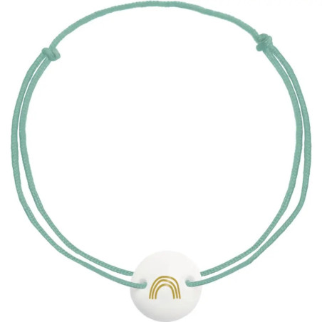 Armband mit Porzellananhänger - Regenbogen