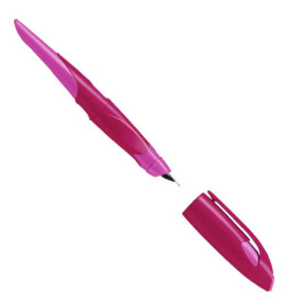 Ergonomischer Schulfüller für Linkshänder mit Anfänger-Feder A - STABILO EASYbirdy in beere/pink - E