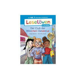Drei gezeichnete Mädchen auf dem Kinderbuchcover Der Club der Mädchen-Detektive.