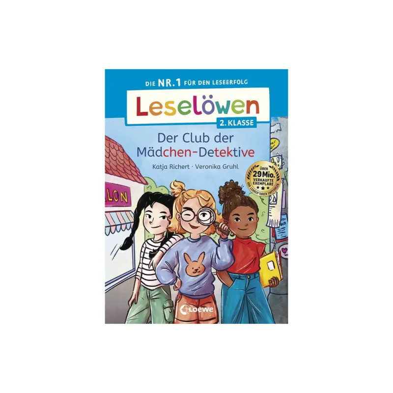 Drei gezeichnete Mädchen auf dem Kinderbuchcover Der Club der Mädchen-Detektive.