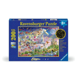 Ravensburger 12000872 Puzzle Leuchtendes Schmetterlingseinhorn 100/200 Teile XXL
