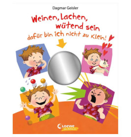 Buchcover mit vier gezeichneten Kindern, die verschiedene Emotionen zeigen. Über ihnen steht ein deutscher Buchtitel.