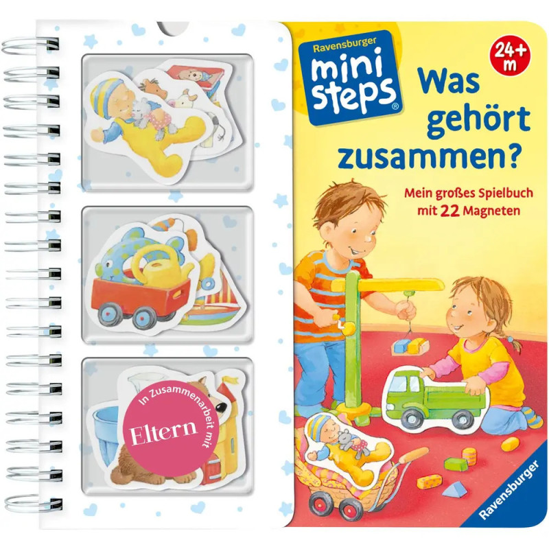 Magnetisches Spielbuch Was gehört zusammen? mit spielenden Kindern und bunten Magneten auf dem Cover. Magnetisches Spielbuch Was gehört zusammen? mit spielenden Kindern und bunten Magneten auf dem Cover.