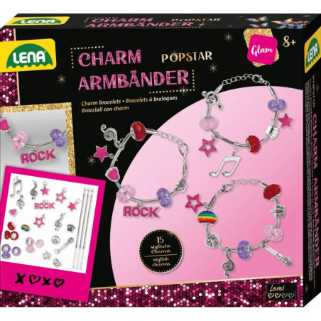 Lena Popstar Charm Armbänder-Set für Kinder mit Materialien zum Basteln bunter Armbänder.