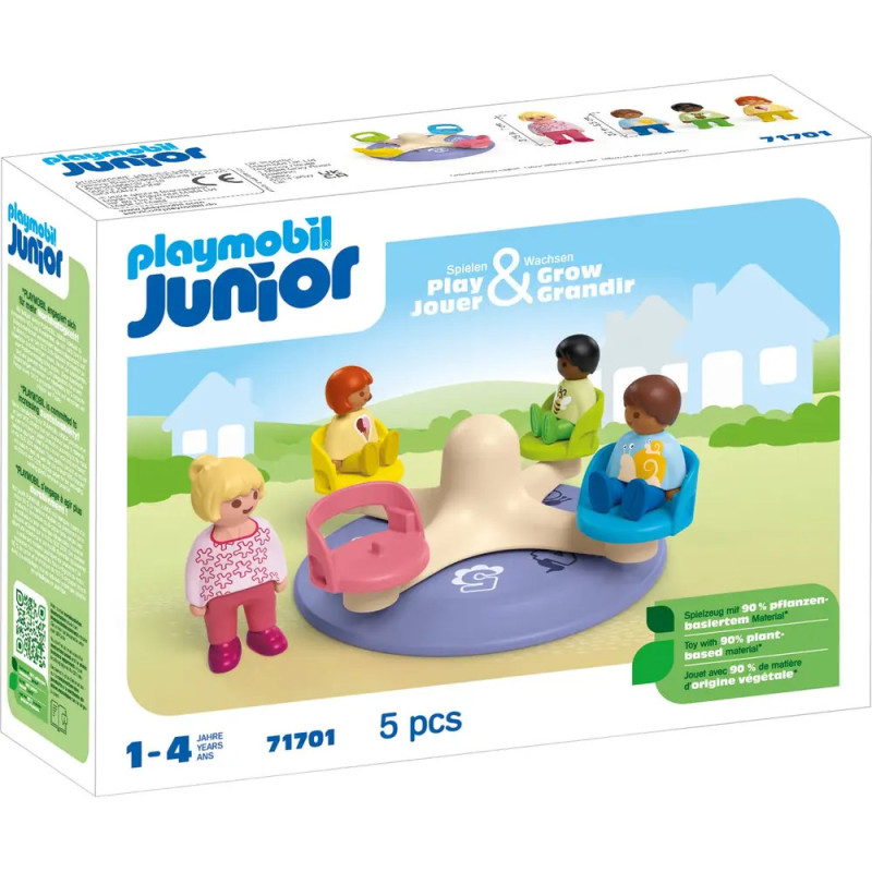 Playmobil Junior Set 71701: Box mit Karussell und 4 Figuren, ab 1 Jahr, 5 Teile. Playmobil Junior Set 71701: Box mit Karussell und 4 Figuren, ab 1 Jahr, 5 Teile.