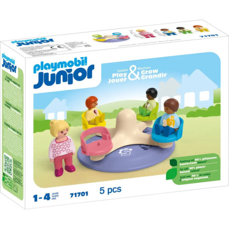 Playmobil Junior Set 71701: Box mit Karussell und 4 Figuren, ab 1 Jahr, 5 Teile. Playmobil Junior Set 71701: Box mit Karussell und 4 Figuren, ab 1 Jahr, 5 Teile.
