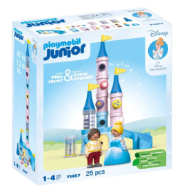 Playmobil Junior Disney Princess Set mit Schloss, Cinderella und Prinz, geeignet für Kinder von 1 bis 4 Jahren.