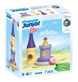 Playmobil Junior Disney Belle-Spielset für Kinder von 1-4 Jahren mit Schloss und Belle-Figur auf der Verpackung.